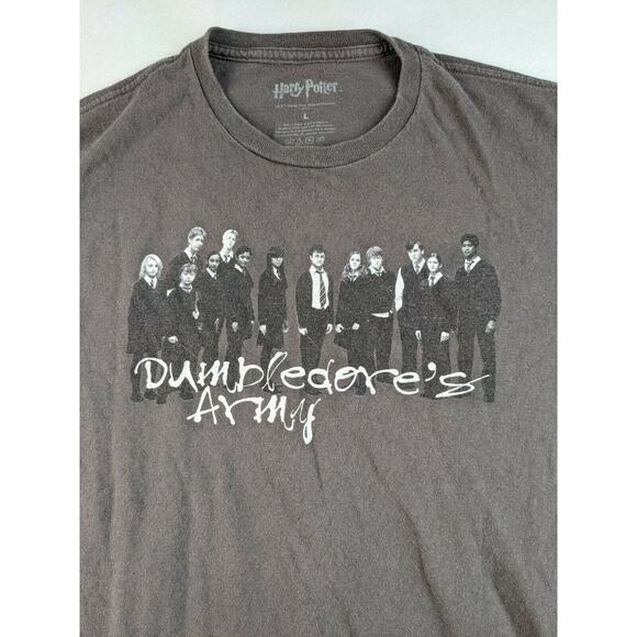 Harry Potter Dumbledore's Army T Shirt Size L Gray Graphic Hermione Luna Neville - Picture 5 of 8